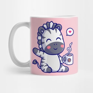 Cute Zebra Drink Coffee Cartoon Mug